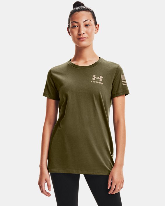 Women's UA Freedom Flag T-Shirt, Green, pdpMainDesktop image number 1